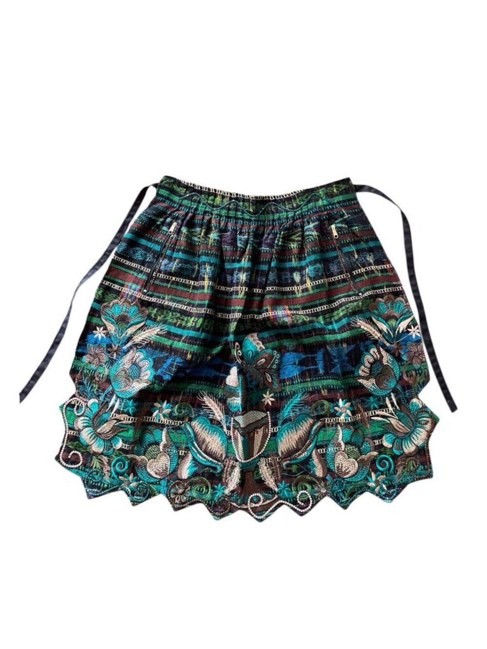 Vintage Guatemalan Hand Woven Half Apron Delantal Intricate Butterfly Floral Emb - Picture 7 of 15
